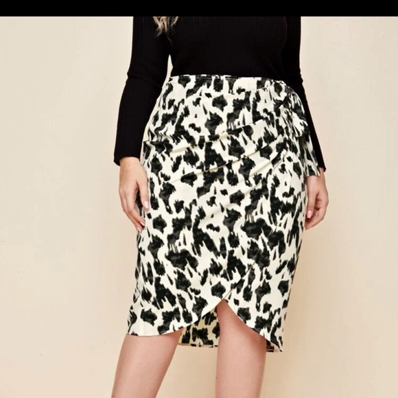 4XL Size 20 Shein All Over Leopard Print True Wrap Skirt - Picture 3 of 4